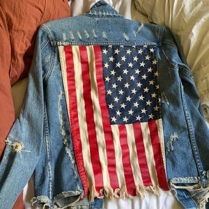 UNIF Distressed American Flag Jacket